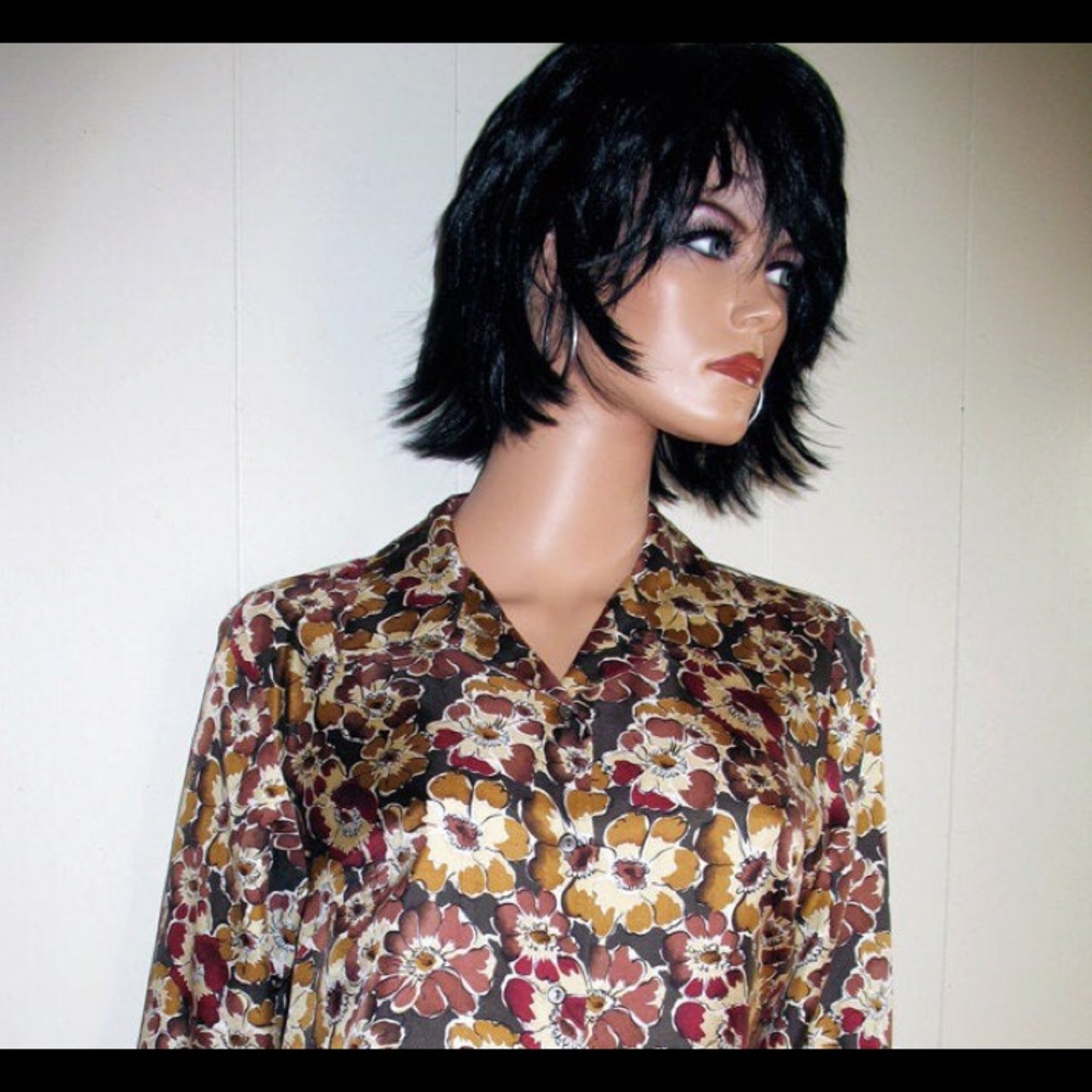 BOHO 80s Ann Taylor Silk Floral Blouse